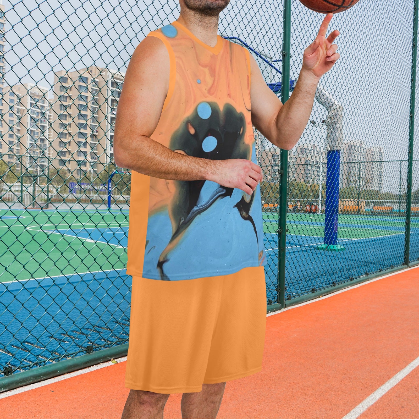 NDO Designs Men's V-Neck Basketball Uniform