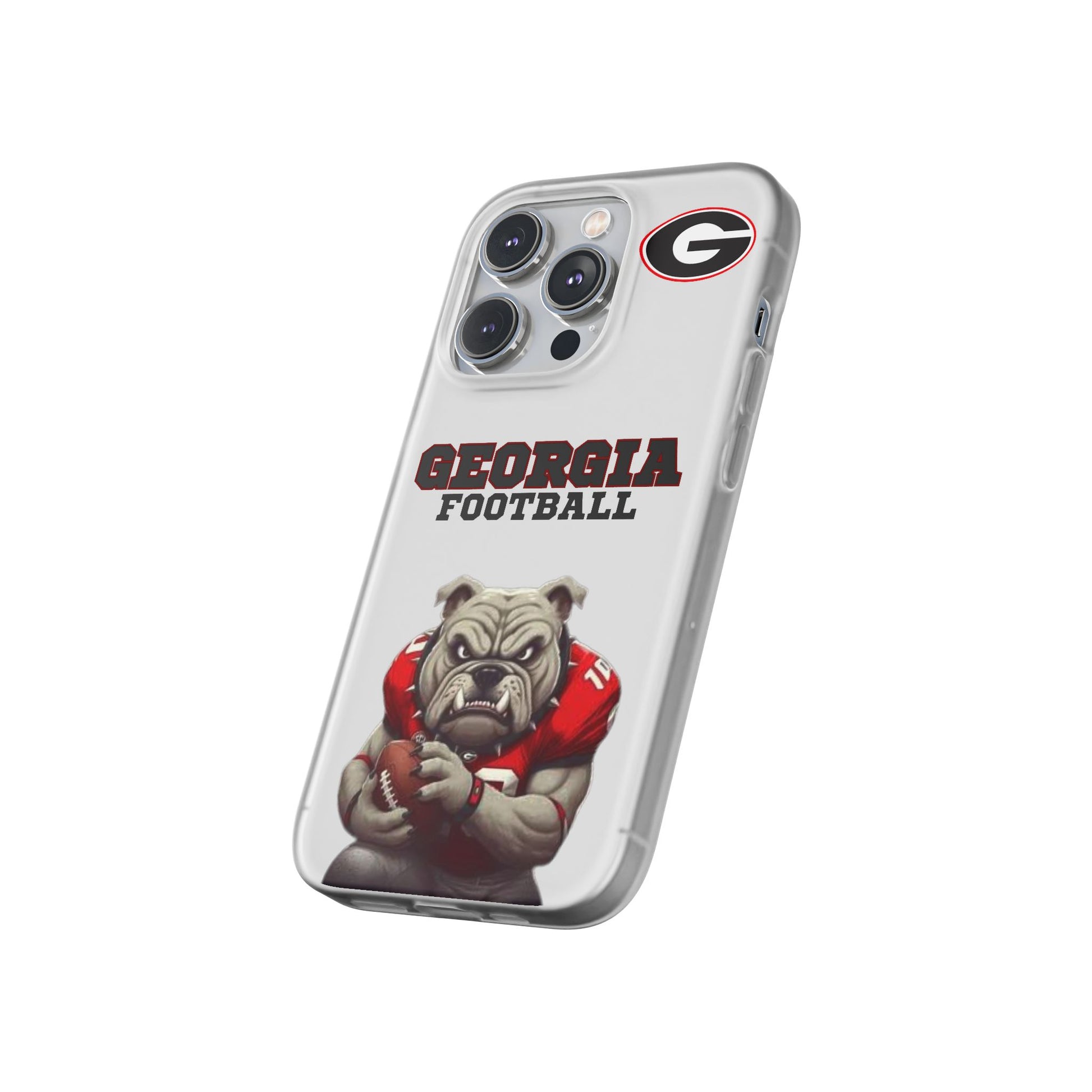 Bulldog Flexi Case for Georgia Fans, Sports Phone Cover, Football Gift, Personalized Phone Case, Pet Lovers Accessory