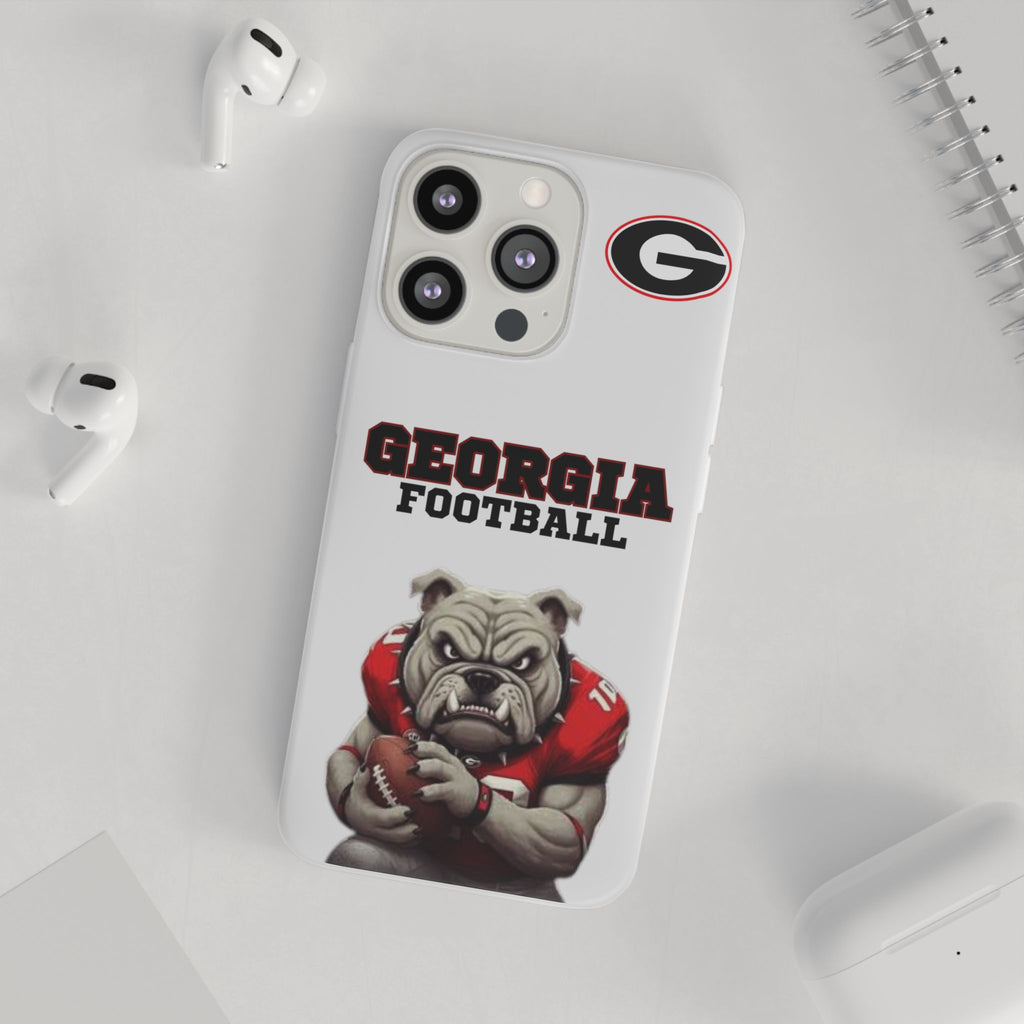 Bulldog Flexi Case for Georgia Fans, Sports Phone Cover, Football Gift, Personalized Phone Case, Pet Lovers Accessory