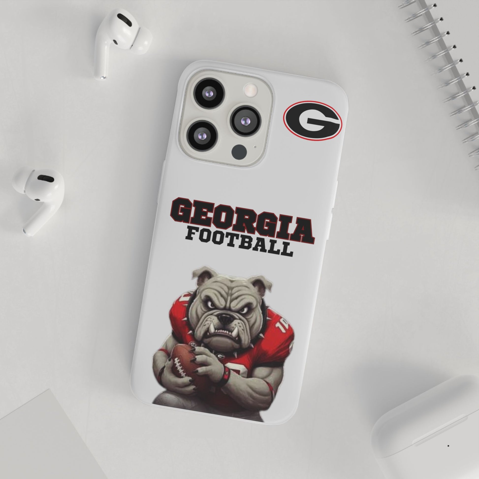 Bulldog Flexi Case for Georgia Fans, Sports Phone Cover, Football Gift, Personalized Phone Case, Pet Lovers Accessory