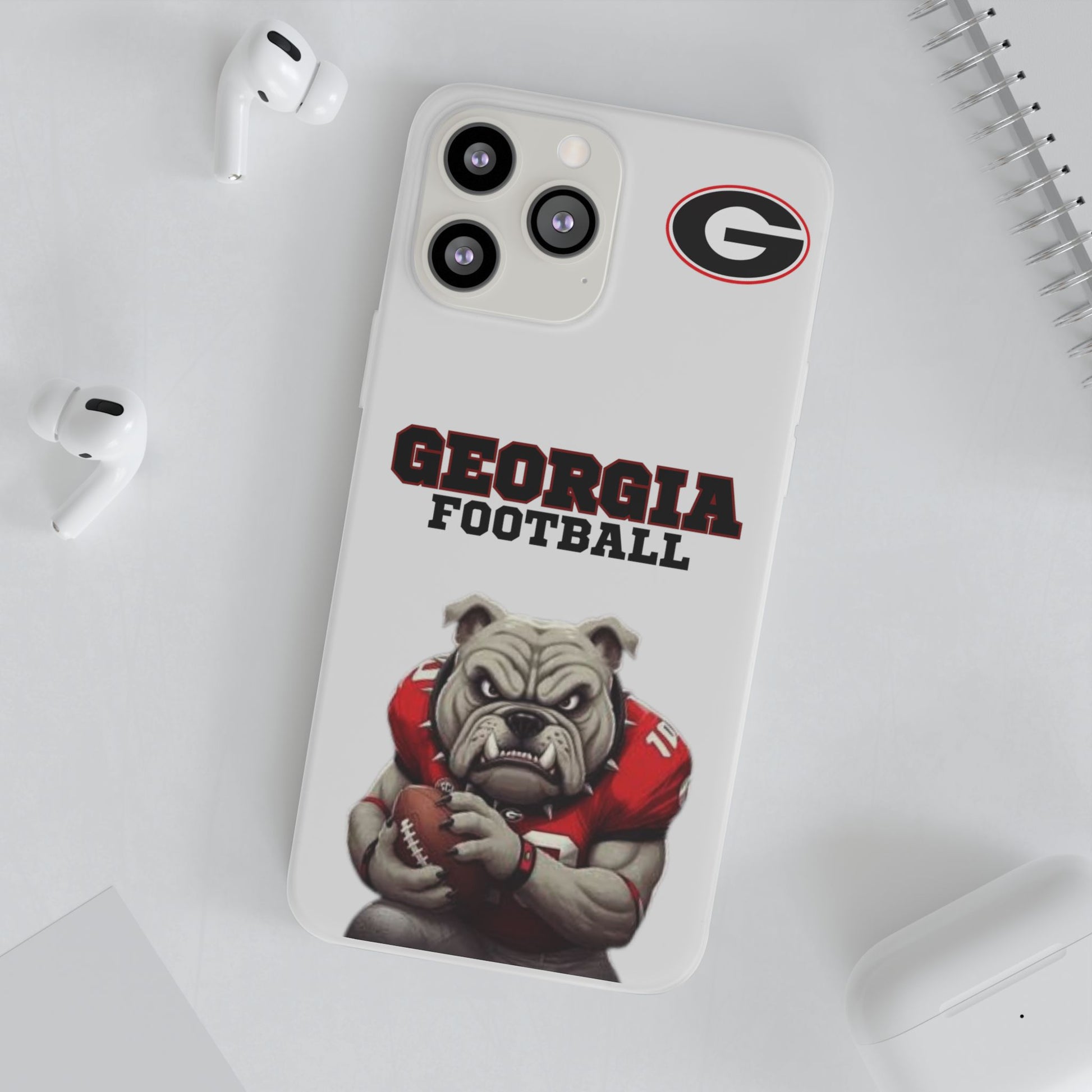 Bulldog Flexi Case for Georgia Fans, Sports Phone Cover, Football Gift, Personalized Phone Case, Pet Lovers Accessory