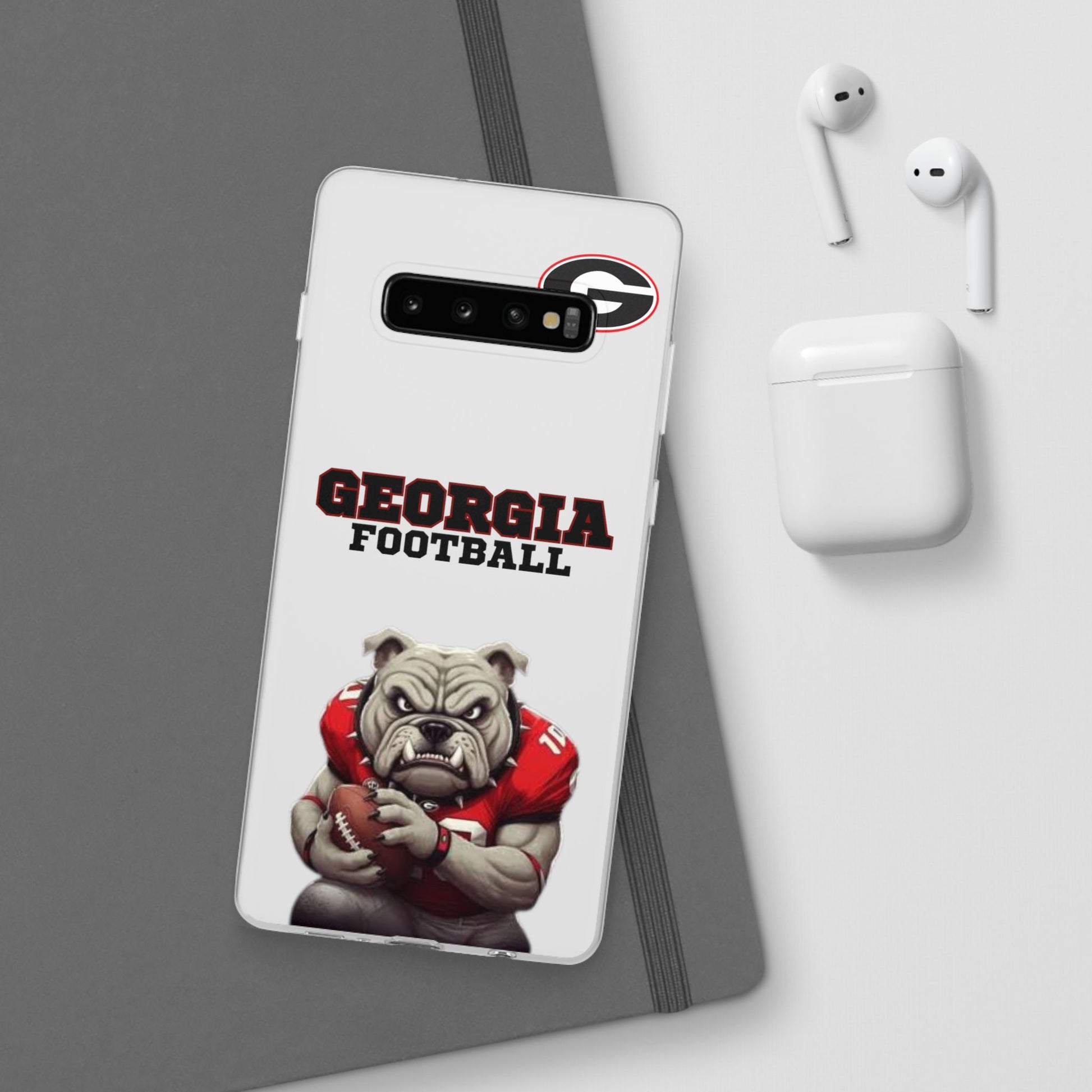Bulldog Flexi Case for Georgia Fans, Sports Phone Cover, Football Gift, Personalized Phone Case, Pet Lovers Accessory
