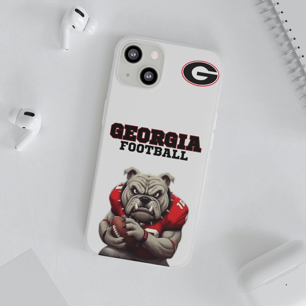 Bulldog Flexi Case for Georgia Fans, Sports Phone Cover, Football Gift, Personalized Phone Case, Pet Lovers Accessory
