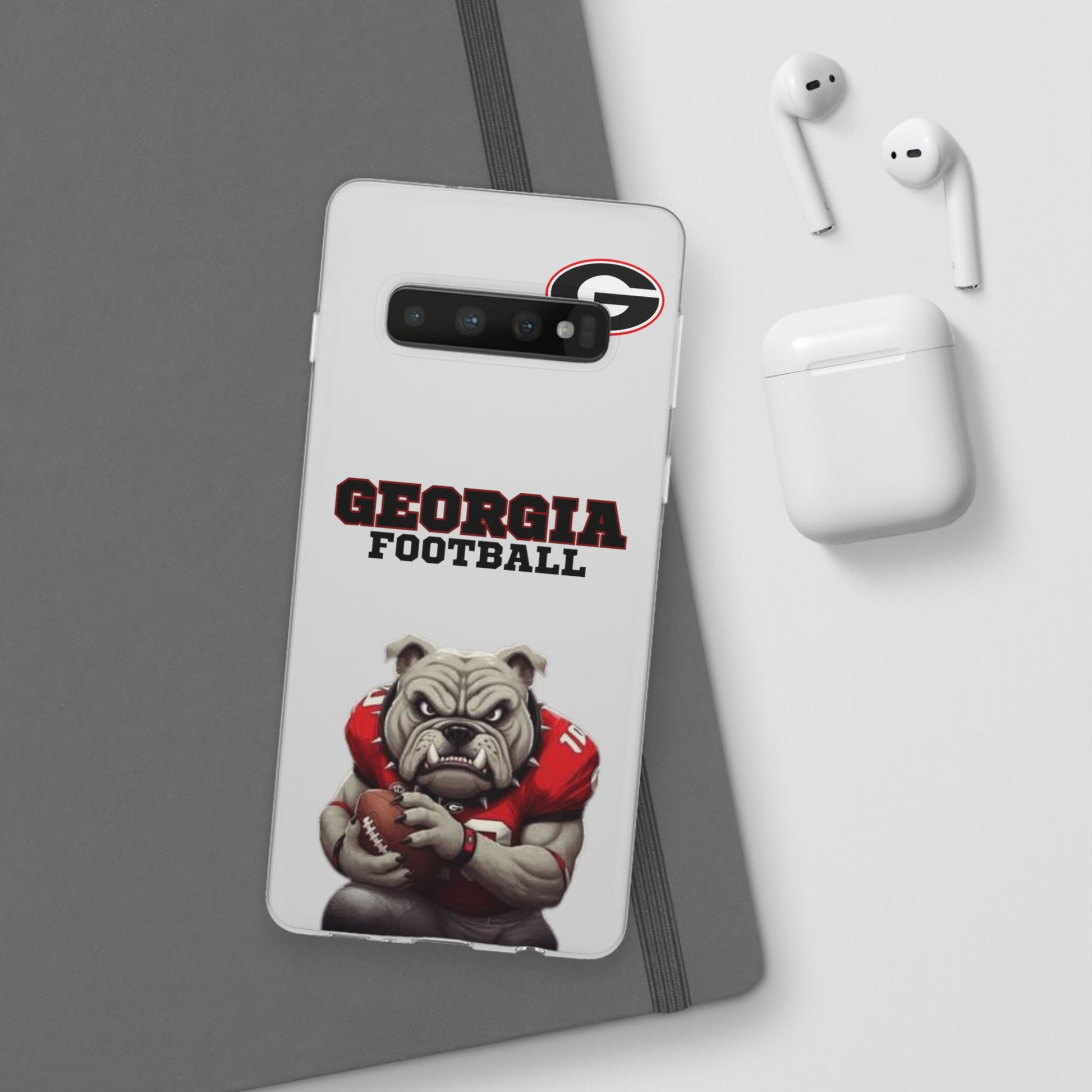 Bulldog Flexi Case for Georgia Fans, Sports Phone Cover, Football Gift, Personalized Phone Case, Pet Lovers Accessory