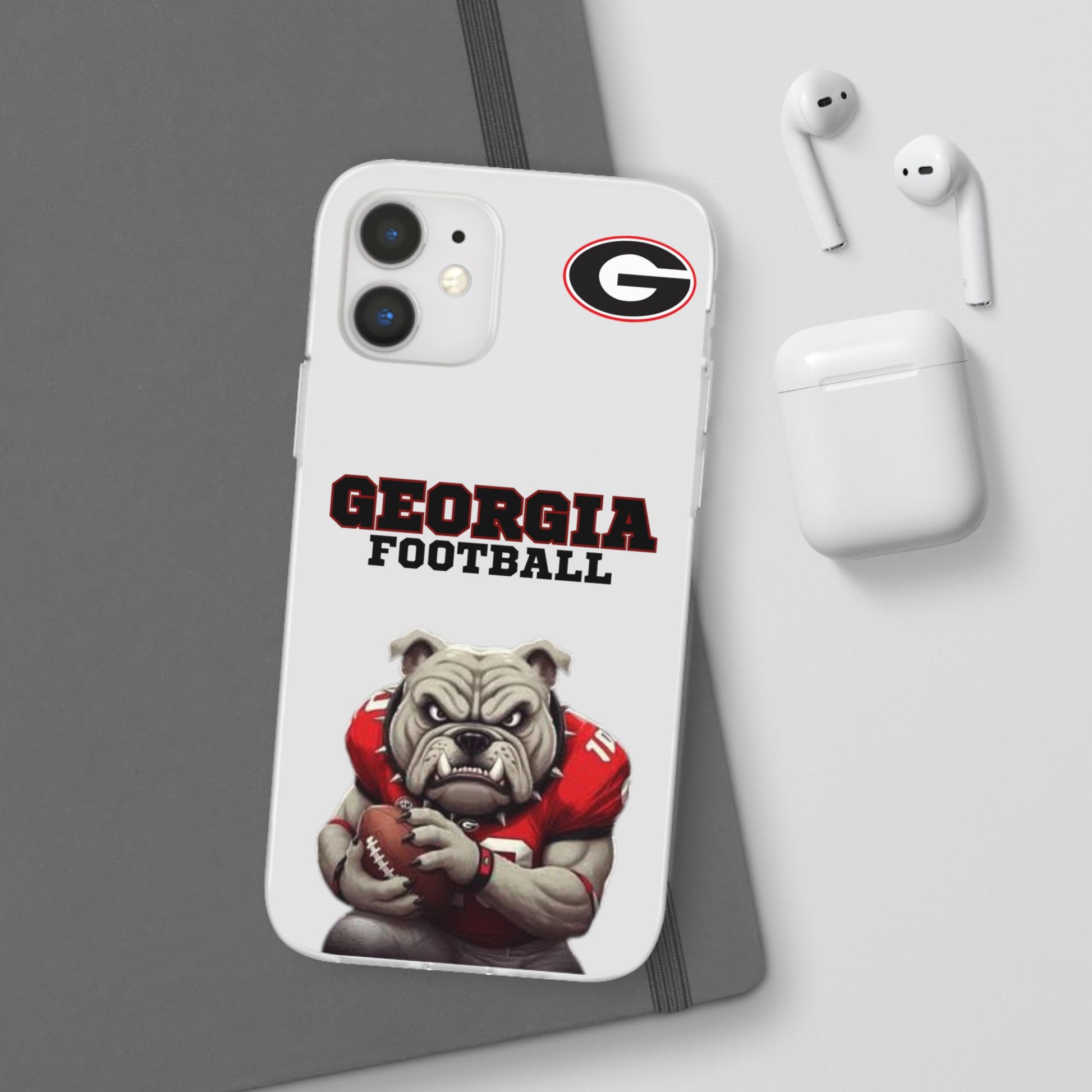 Bulldog Flexi Case for Georgia Fans, Sports Phone Cover, Football Gift, Personalized Phone Case, Pet Lovers Accessory