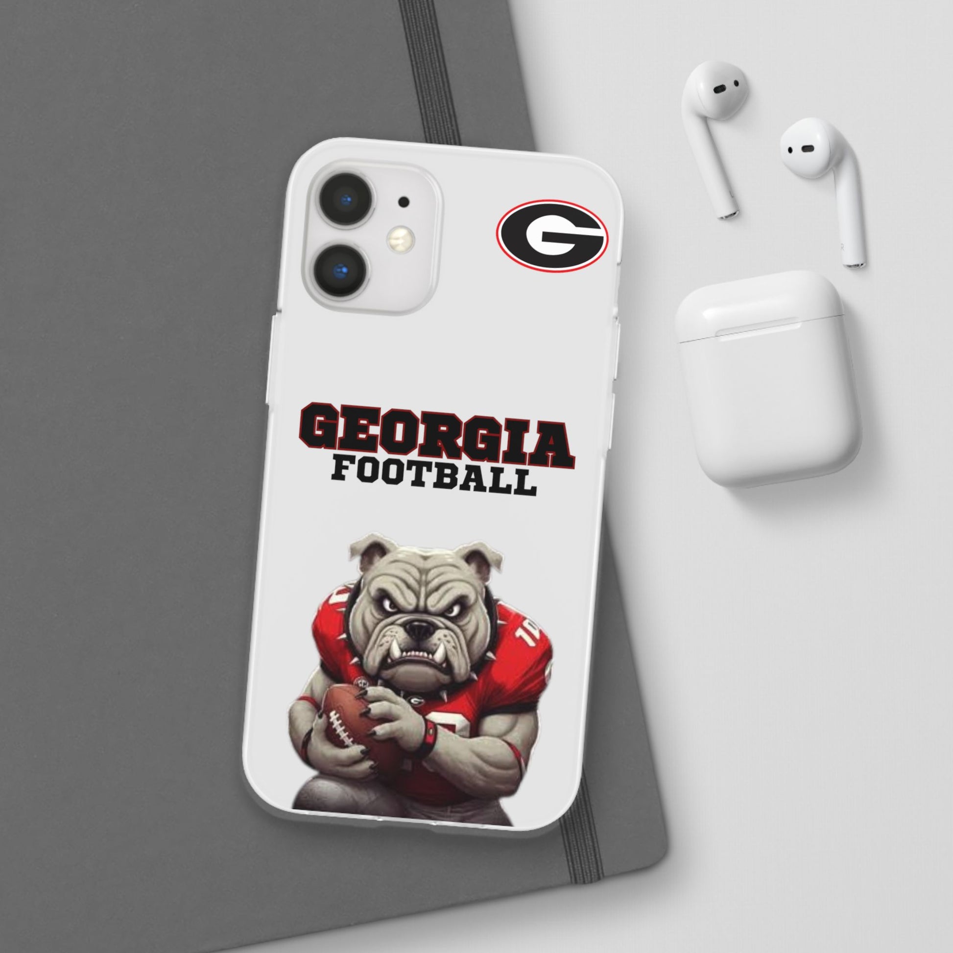 Bulldog Flexi Case for Georgia Fans, Sports Phone Cover, Football Gift, Personalized Phone Case, Pet Lovers Accessory
