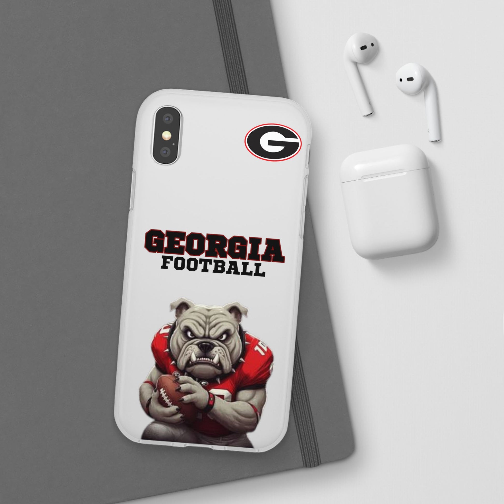 Bulldog Flexi Case for Georgia Fans, Sports Phone Cover, Football Gift, Personalized Phone Case, Pet Lovers Accessory