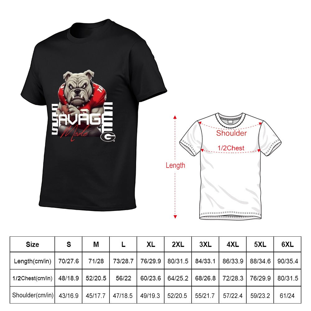 2025 GA Bulldogs Savage New 150g Men's  Short Sleeve T-shirt