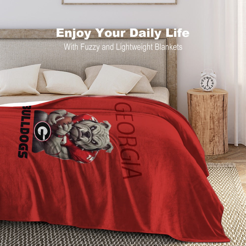 NDO Designs-GA Bulldogs Super Soft Flannel Blanket Multiple Sizes