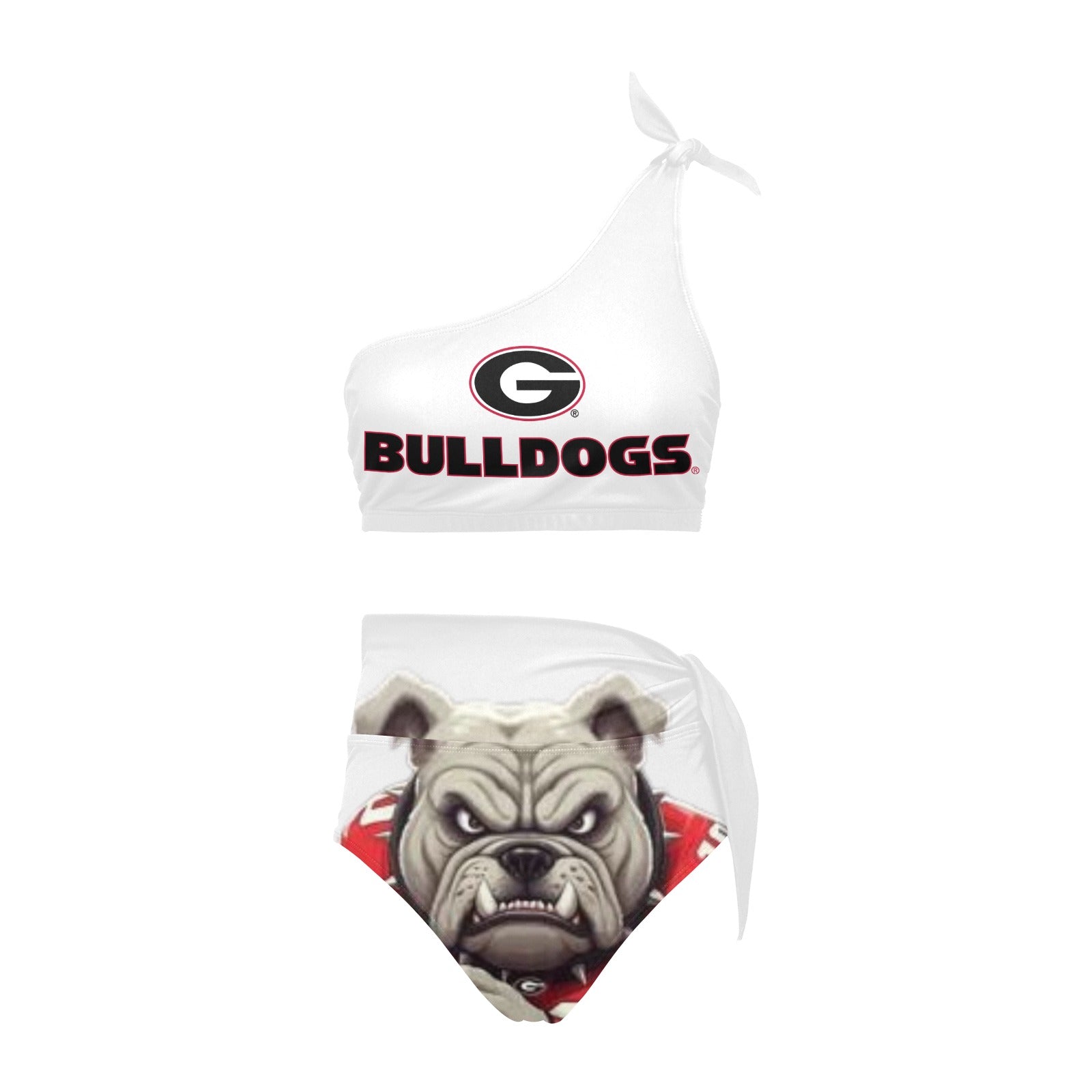 NDO Designs GA Bulldogs-High Waisted One Shoulder Bikini Set (S16)