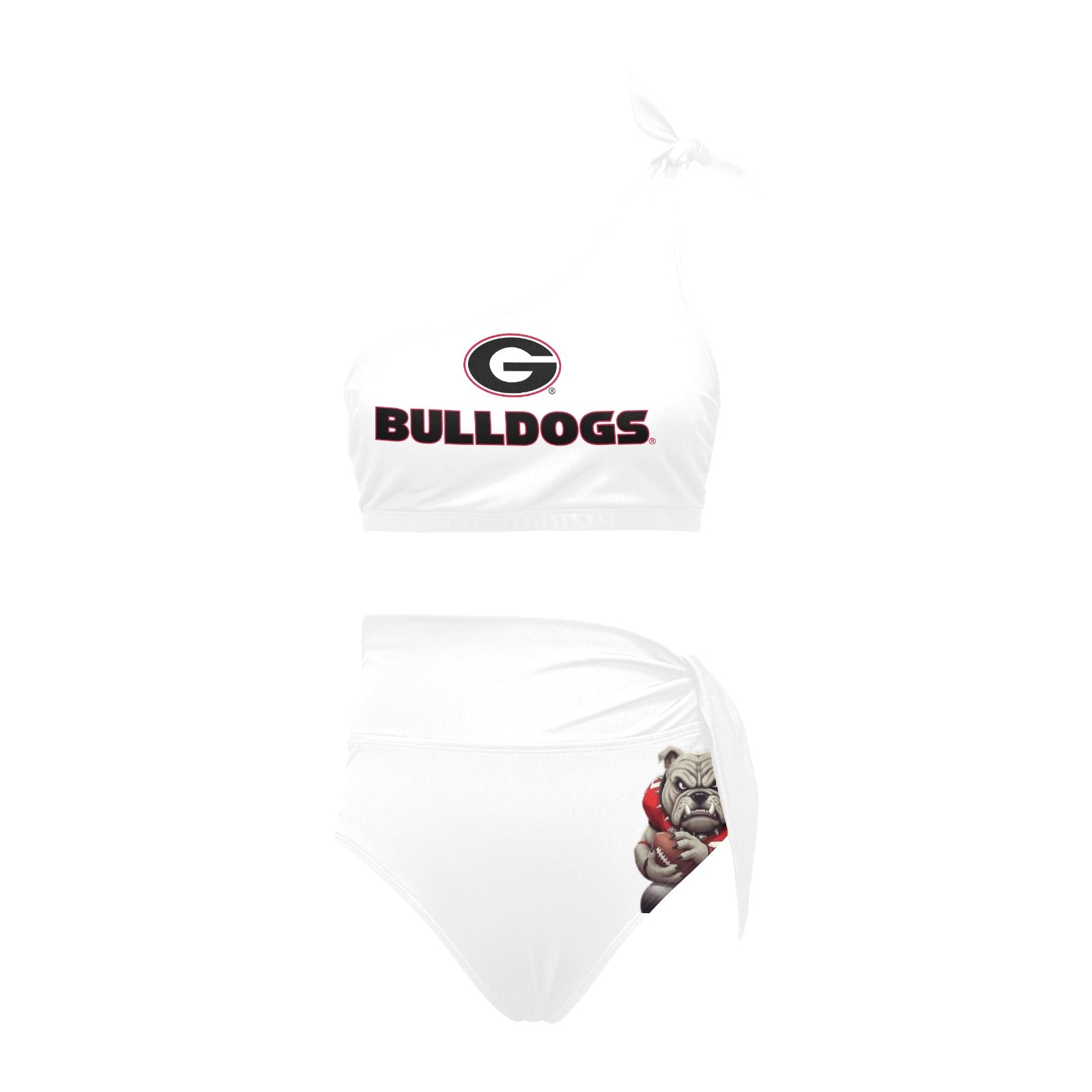 NDO Designs GA -Bulldogs-High Waisted One Shoulder Bikini Set (S16)