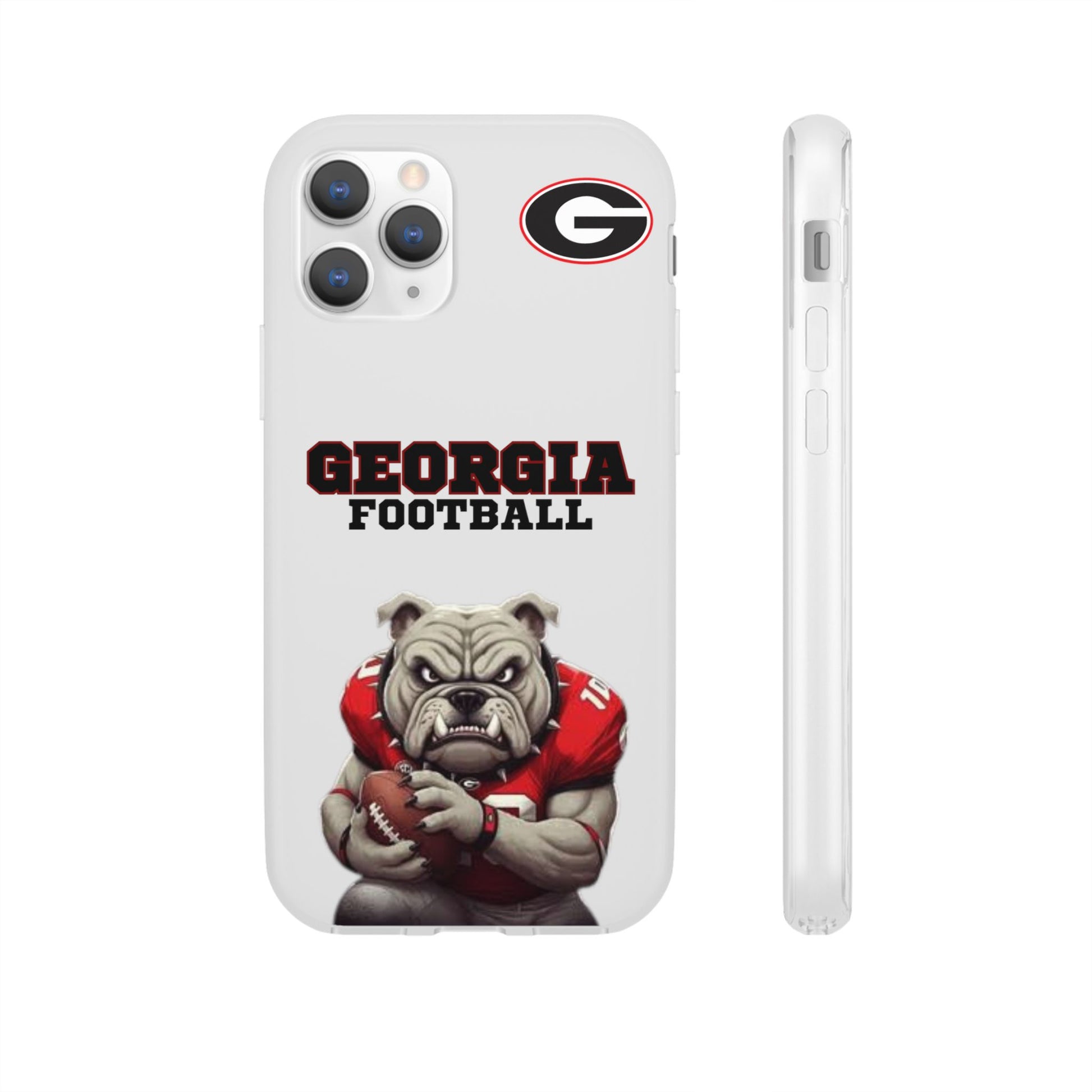 Bulldog Flexi Case for Georgia Fans, Sports Phone Cover, Football Gift, Personalized Phone Case, Pet Lovers Accessory
