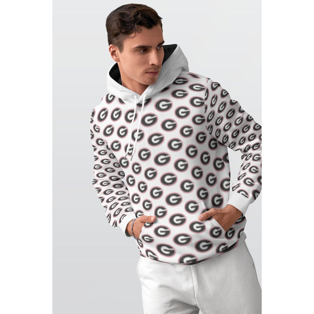 NDO-GA Bulldogs-All-Over Print Men's Thicken Pullover Hoodie