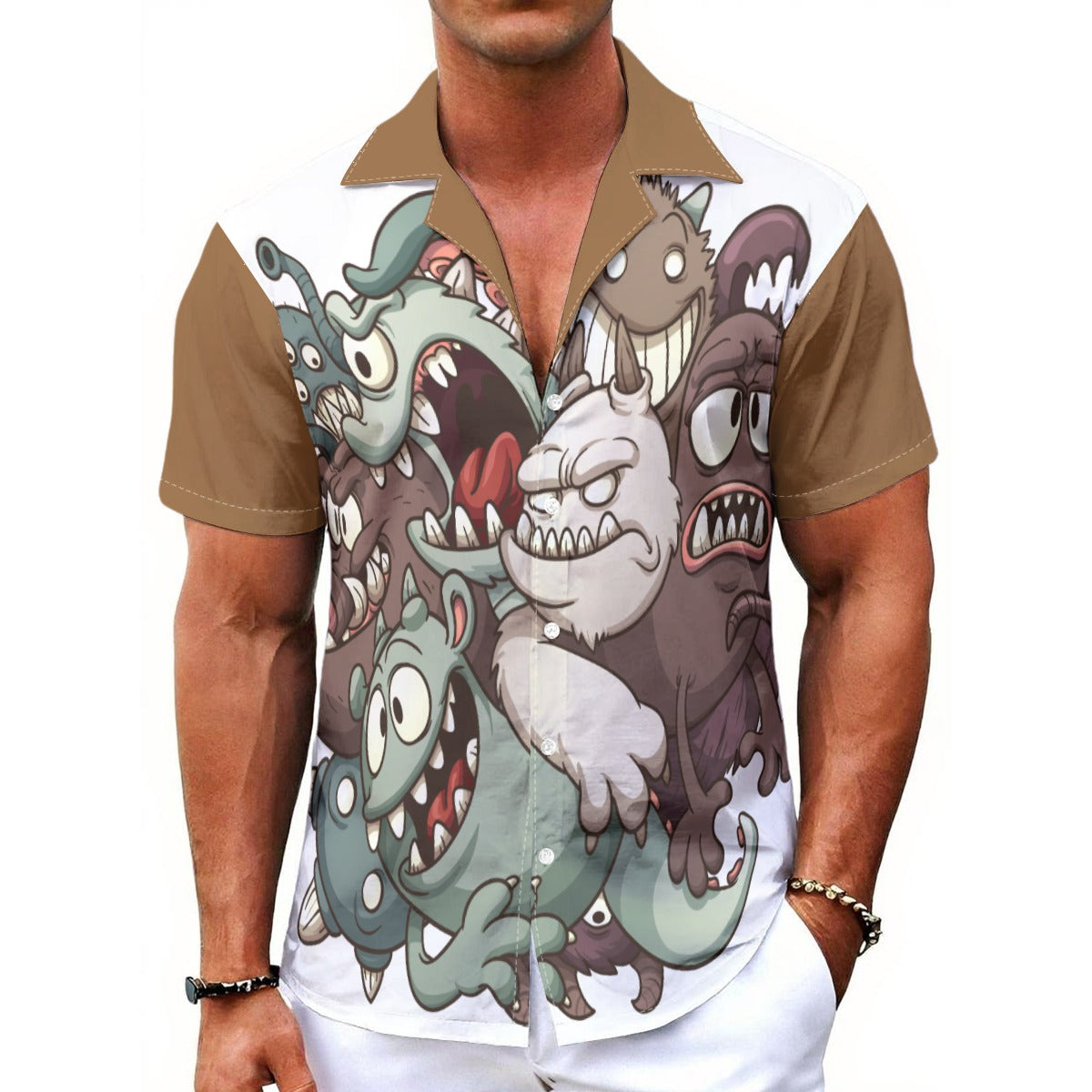 NDO Designs   Men's Hawaiian Shirt With Button Closure