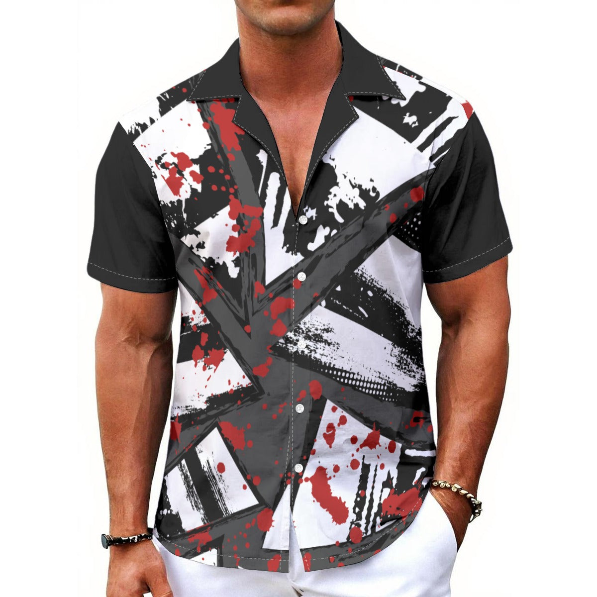 NDO Designs  Hawaiian Shirt With Button Closure