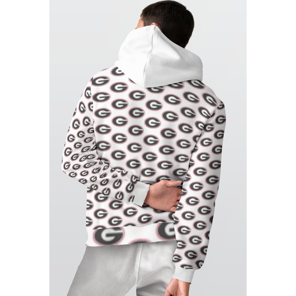 NDO-GA Bulldogs-All-Over Print Men's Thicken Pullover Hoodie