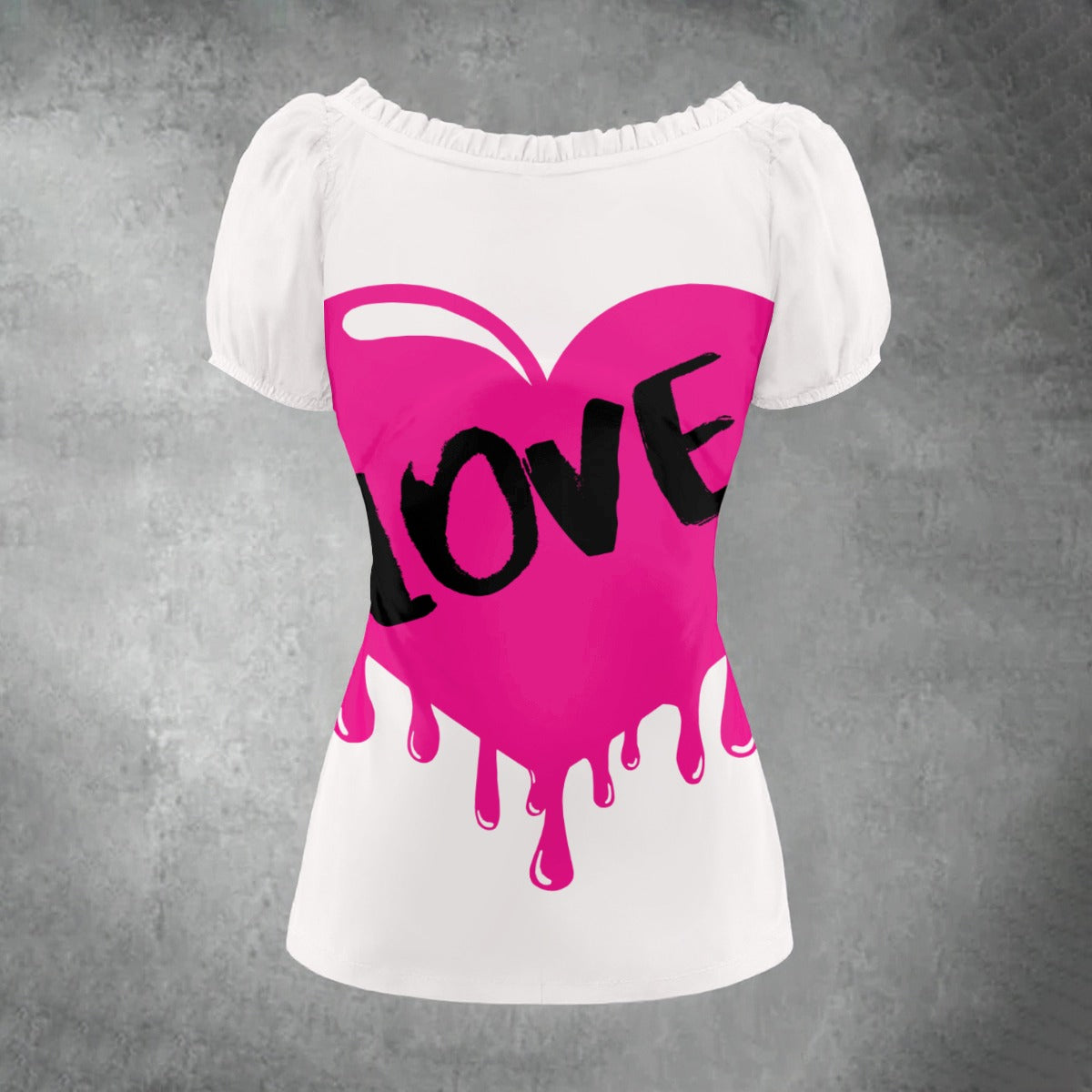 NDO Designs-Love- Women's Puff Sleeve Pleated Shirt