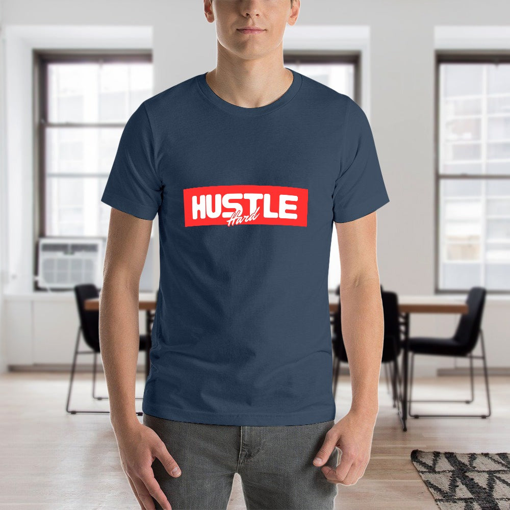 2025 New 150g Men's  Short Sleeve T-shirt-Blue Hustle (Red)