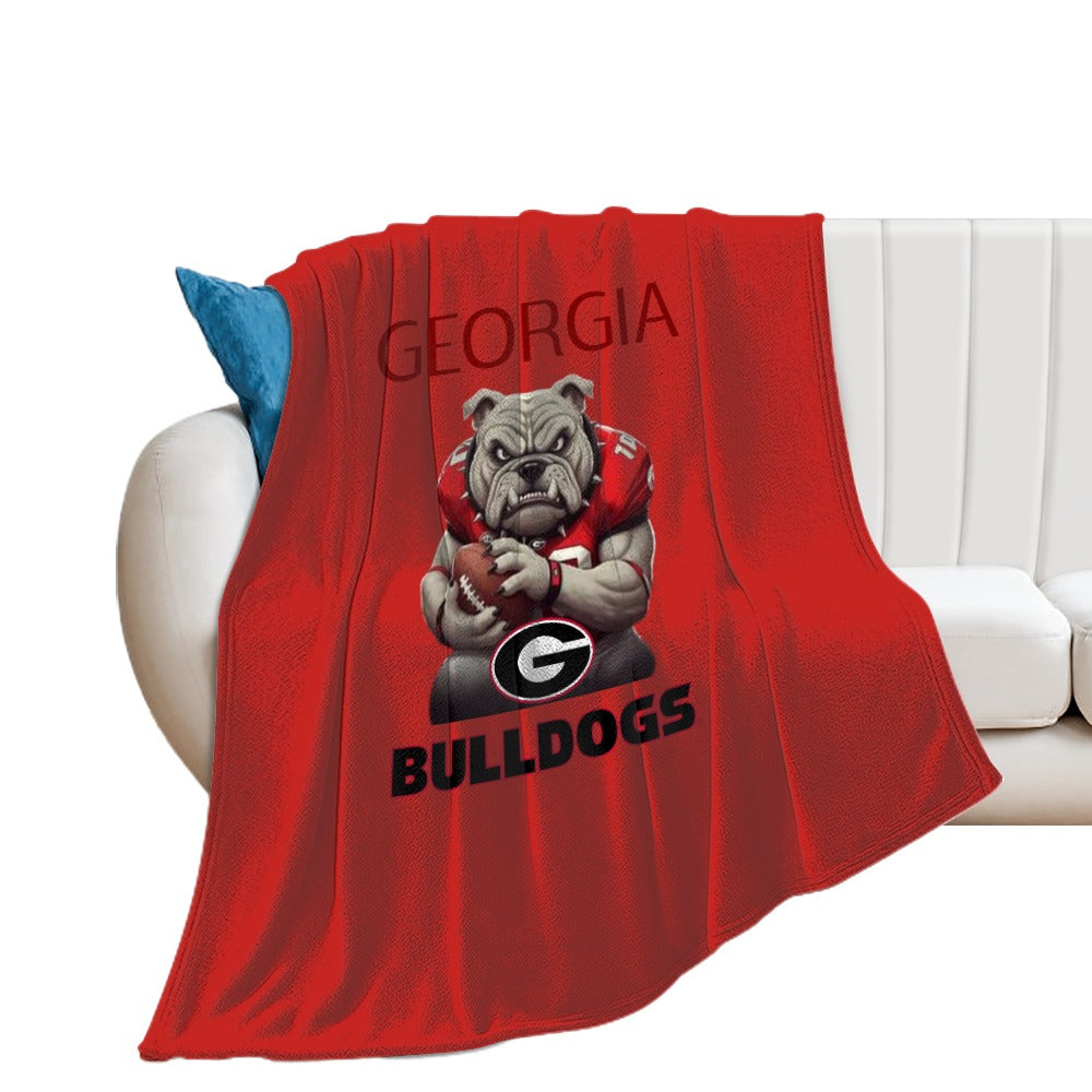 NDO Designs-GA Bulldogs Super Soft Flannel Blanket Multiple Sizes