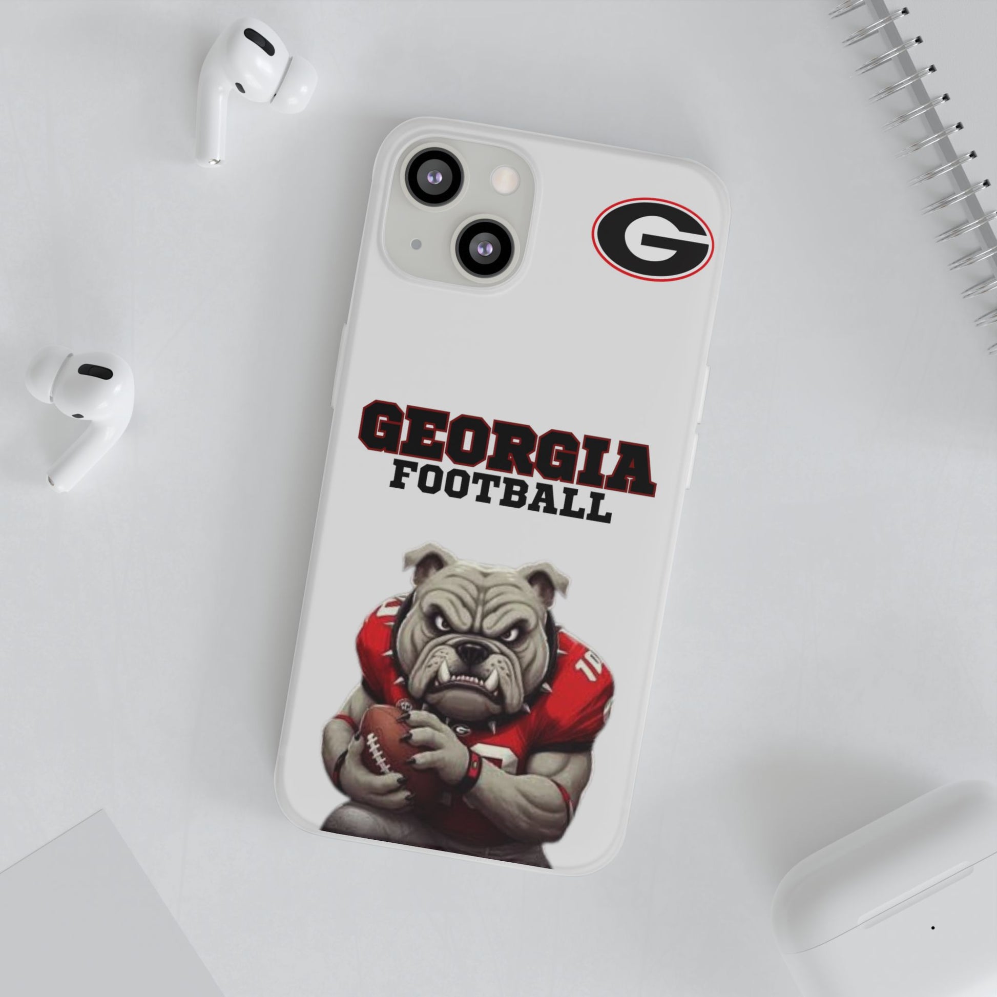 Bulldog Flexi Case for Georgia Fans, Sports Phone Cover, Football Gift, Personalized Phone Case, Pet Lovers Accessory