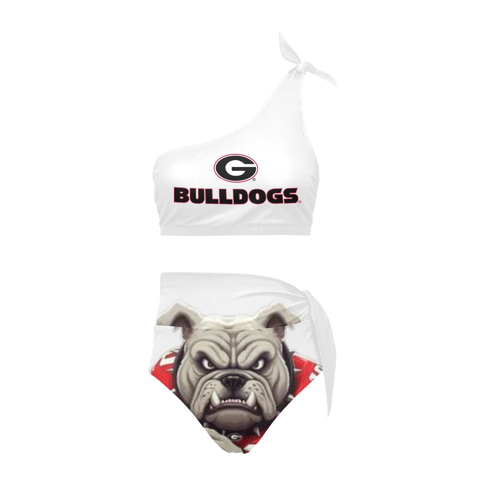 NDO Designs-Georgia Bulldogs-GA-High Waisted One Shoulder Bikini Set (S16)
