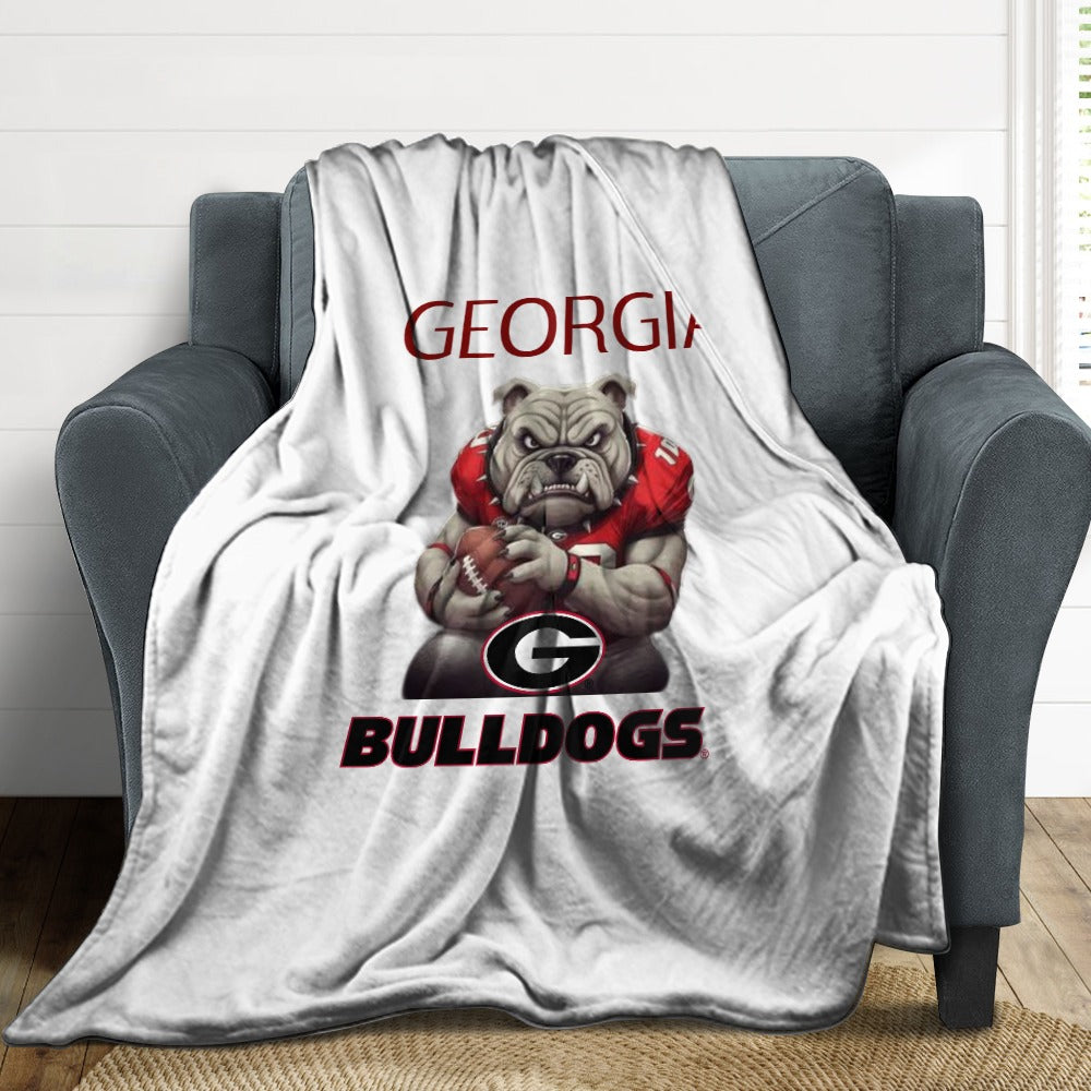 NDO Designs-GA Bulldogs Super Soft Flannel Blanket Multiple Sizes