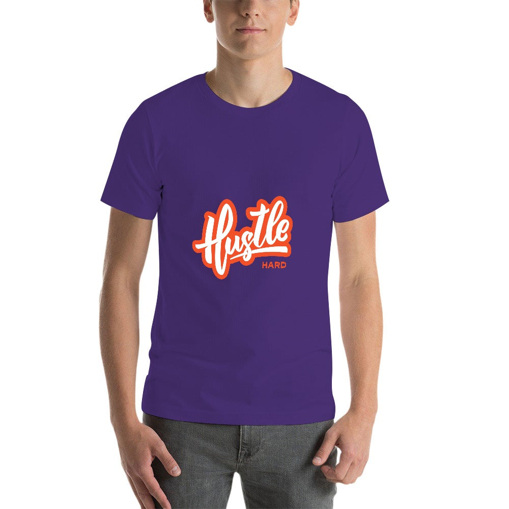2025 New 150g Men's  Short Sleeve T-shirt-HUSTLE-Purple