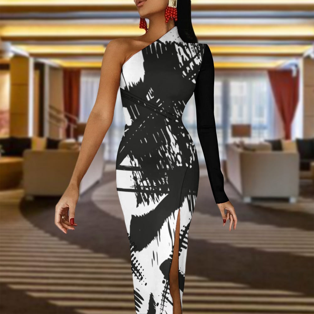 NDO Designs Half Sleeve Slit Dress