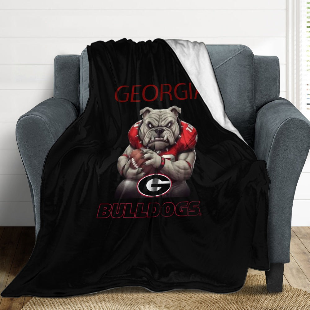NDO Designs-GA Bulldogs Super Soft Flannel Blanket Multiple Sizes