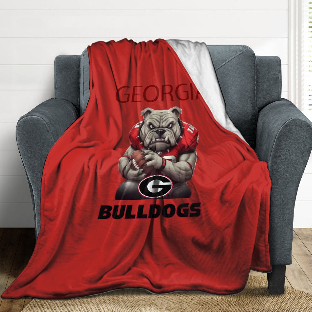 NDO Designs-GA Bulldogs Super Soft Flannel Blanket Multiple Sizes