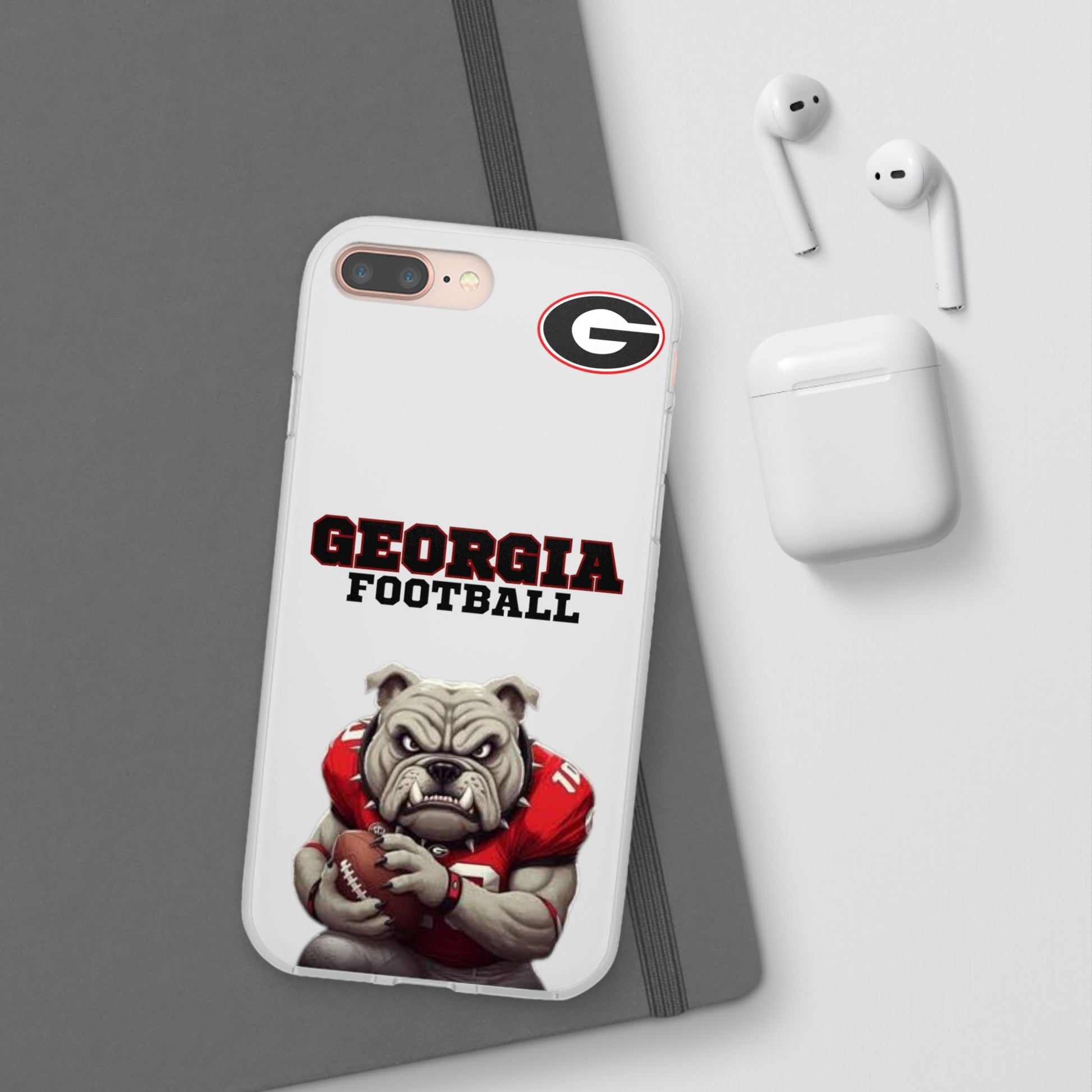 Bulldog Flexi Case for Georgia Fans, Sports Phone Cover, Football Gift, Personalized Phone Case, Pet Lovers Accessory