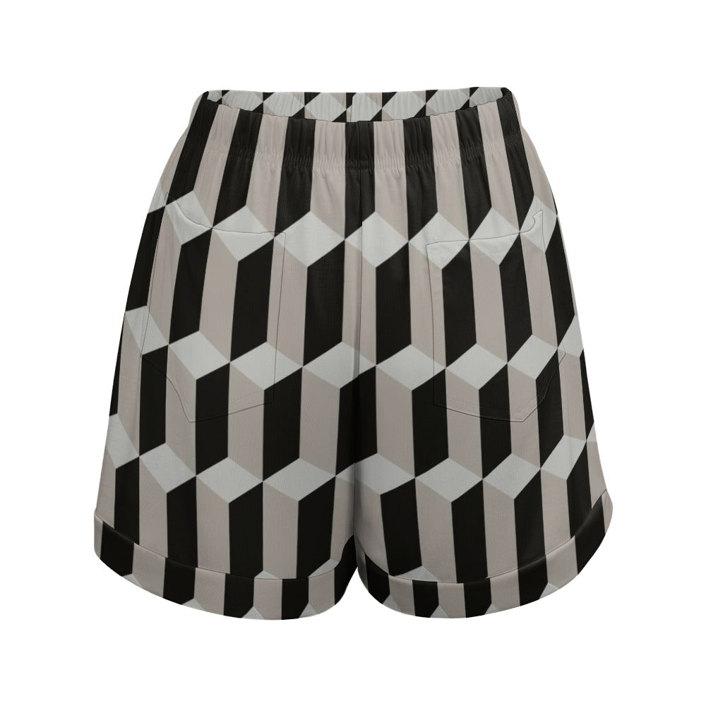 NDO Designs HP High Waist Loose Elastic Waist Shorts