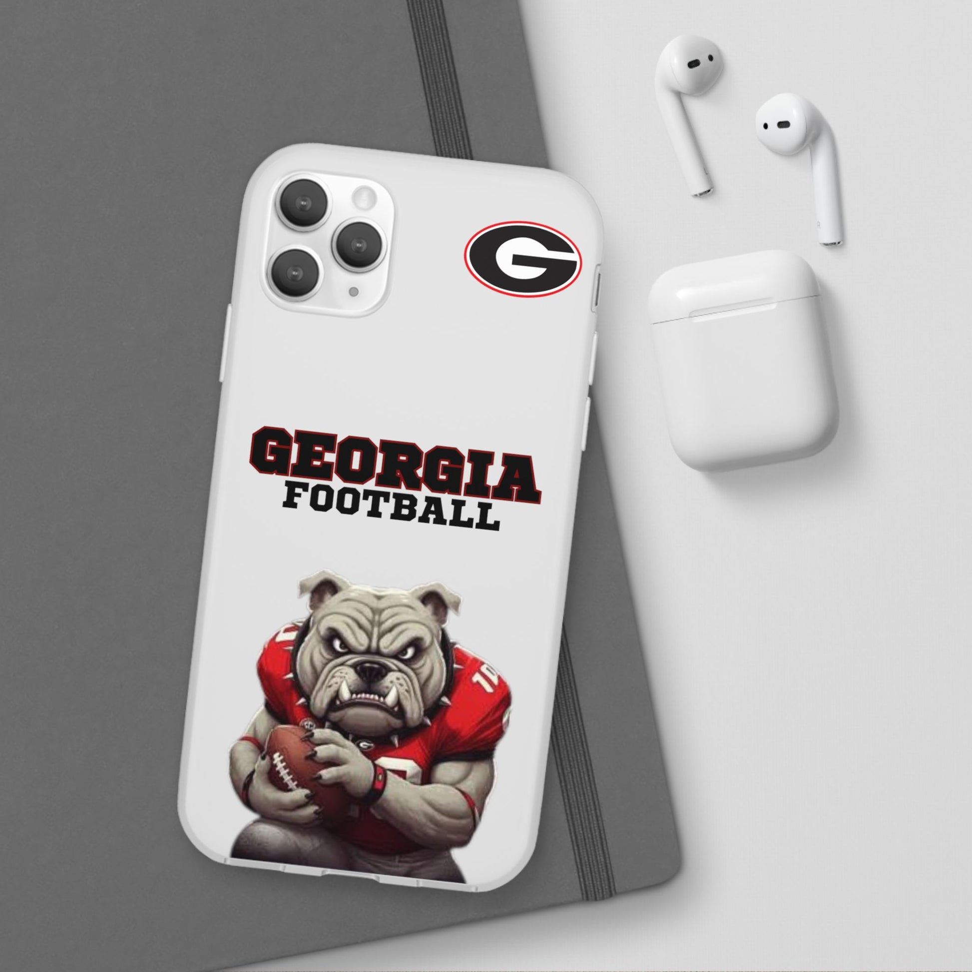 Bulldog Flexi Case for Georgia Fans, Sports Phone Cover, Football Gift, Personalized Phone Case, Pet Lovers Accessory