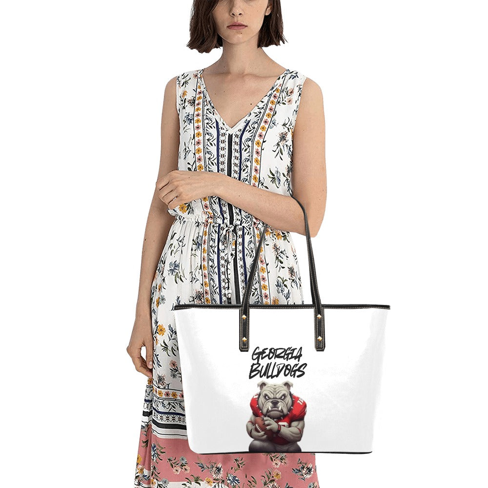 NDO Designs-GA Bulldogs-PU Leather Tote Bag