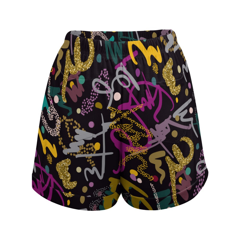 NDO Designs HP High Waist Loose Elastic Waist Shorts