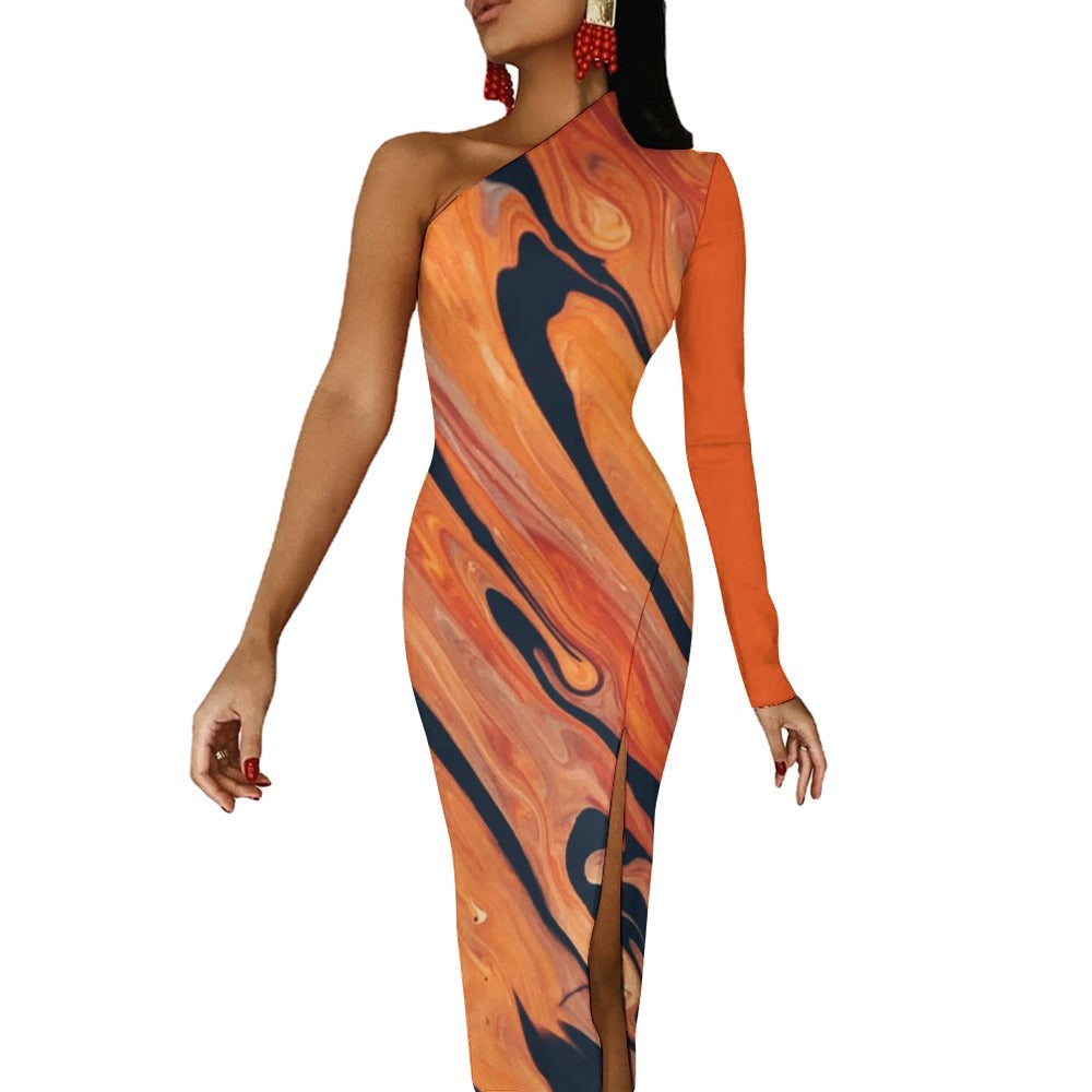 NDO Designs Half Sleeve Slit Dress