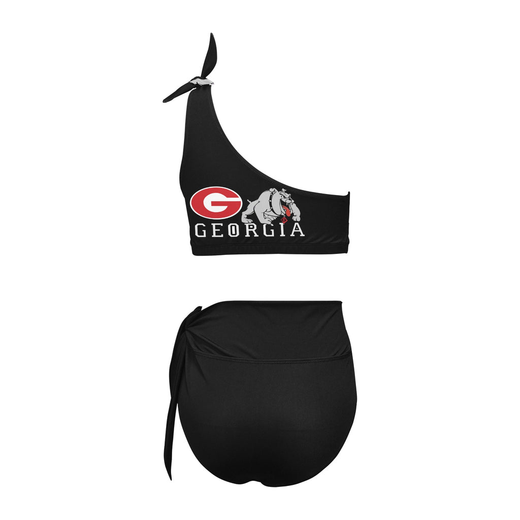 NDO Designs GA Bulldogs-High Waisted One Shoulder Bikini Set (S16)