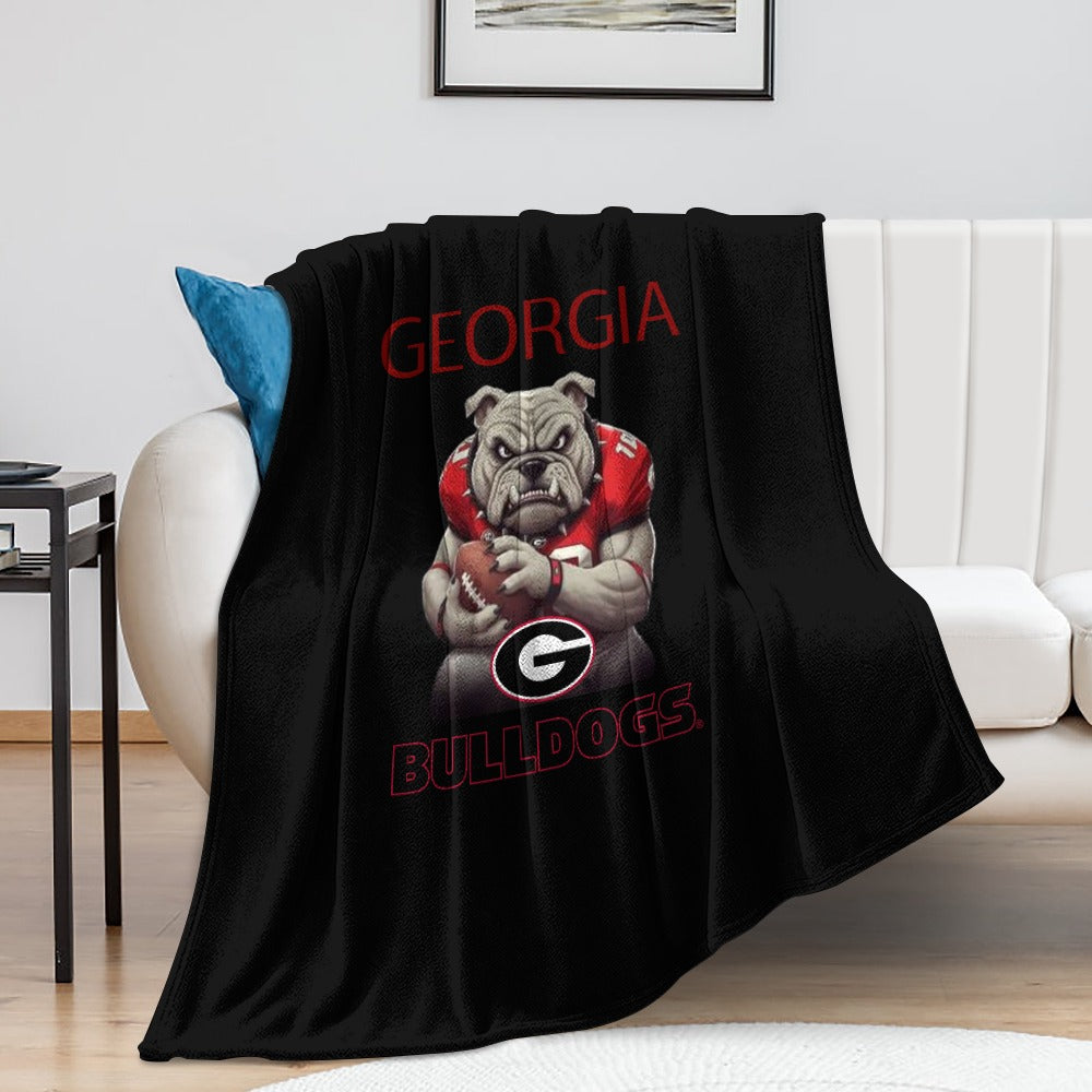 NDO Designs-GA Bulldogs Super Soft Flannel Blanket Multiple Sizes