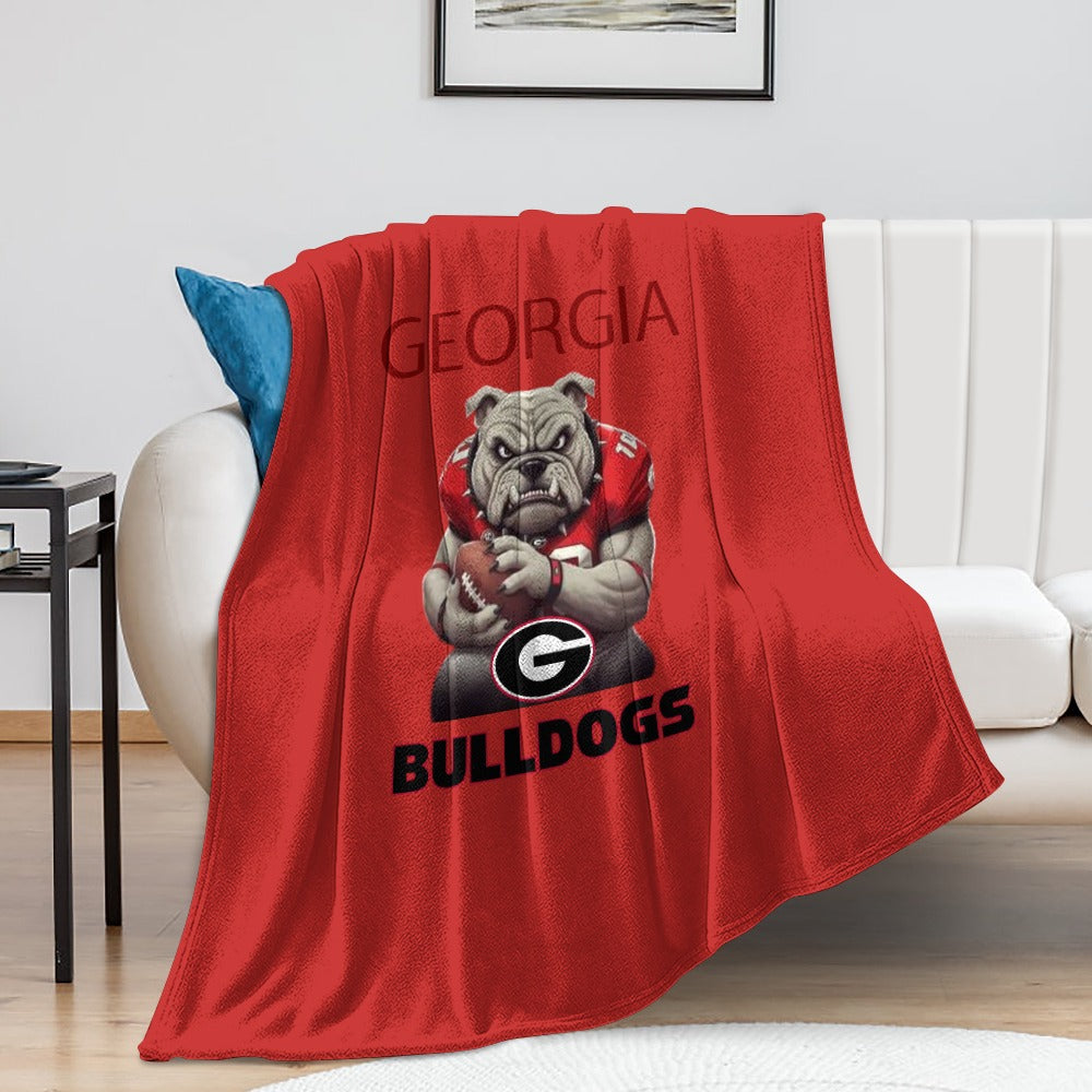 NDO Designs-GA Bulldogs Super Soft Flannel Blanket Multiple Sizes