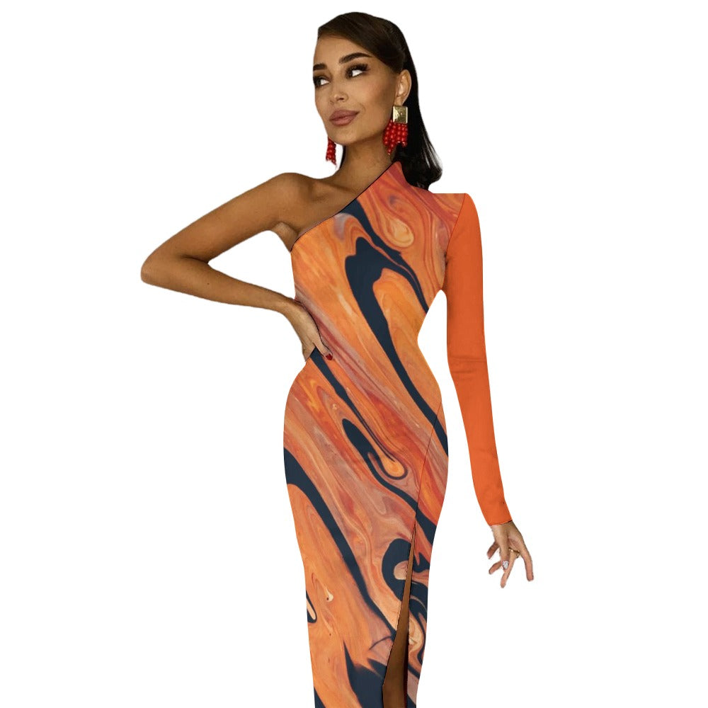 NDO Designs Half Sleeve Slit Dress