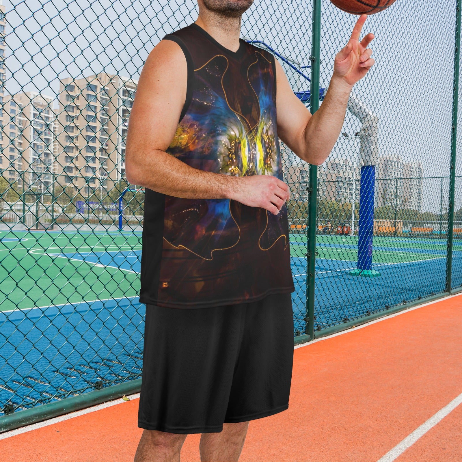 NDO Designs Men's V-Neck Basketball Uniform