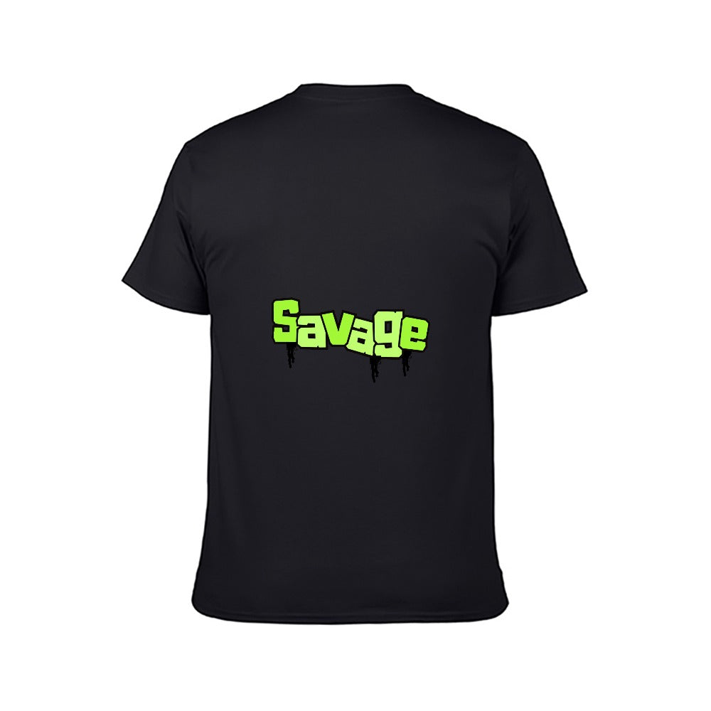 2025 New 150g Men's  Short Sleeve T-shirt-Blk Savage