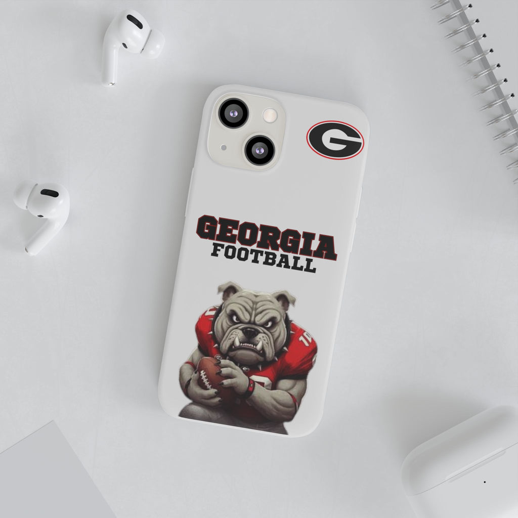 Bulldog Flexi Case for Georgia Fans, Sports Phone Cover, Football Gift, Personalized Phone Case, Pet Lovers Accessory