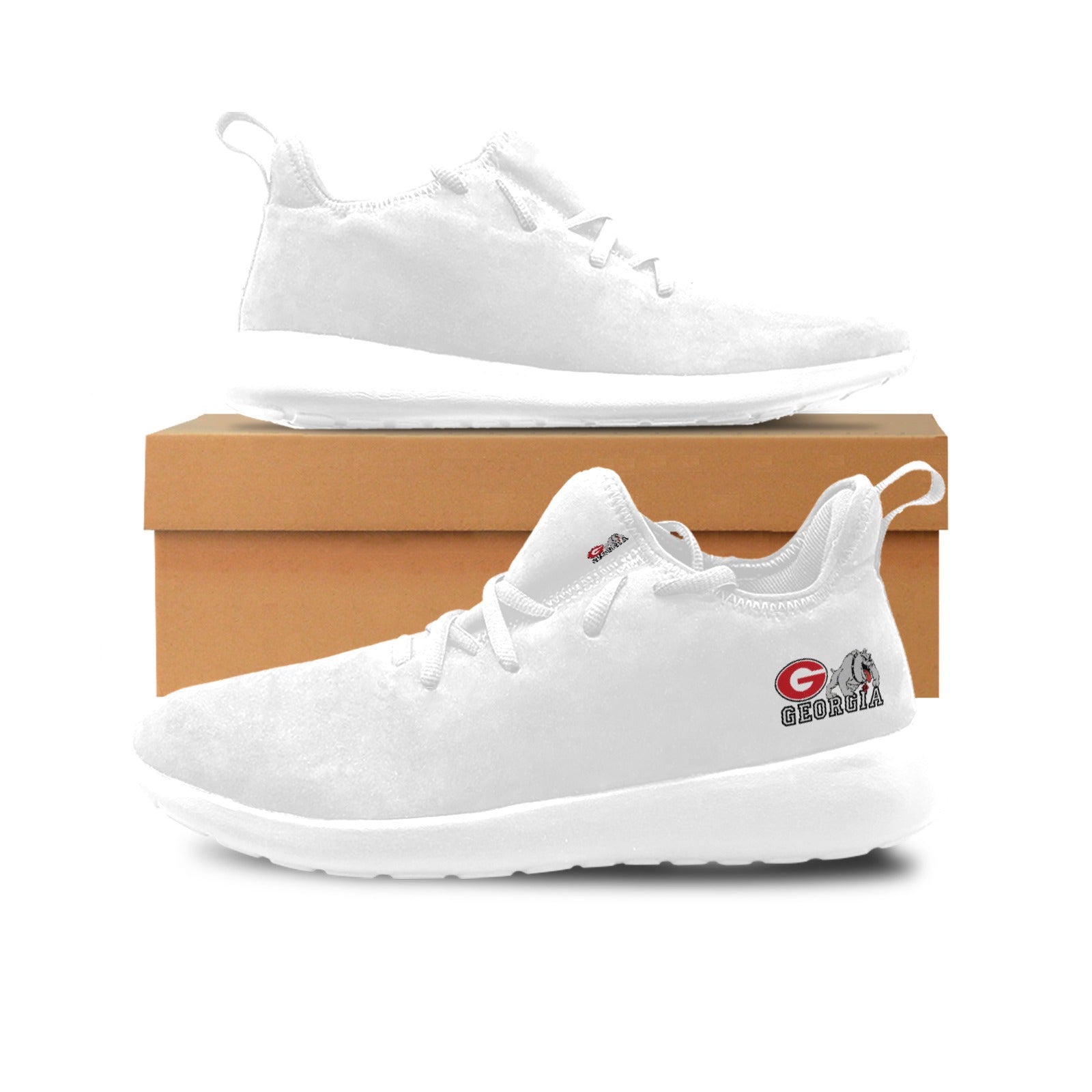 NDO Designs-GA Bulldogs-Football-Men's Slip-On Sneakers (67502)