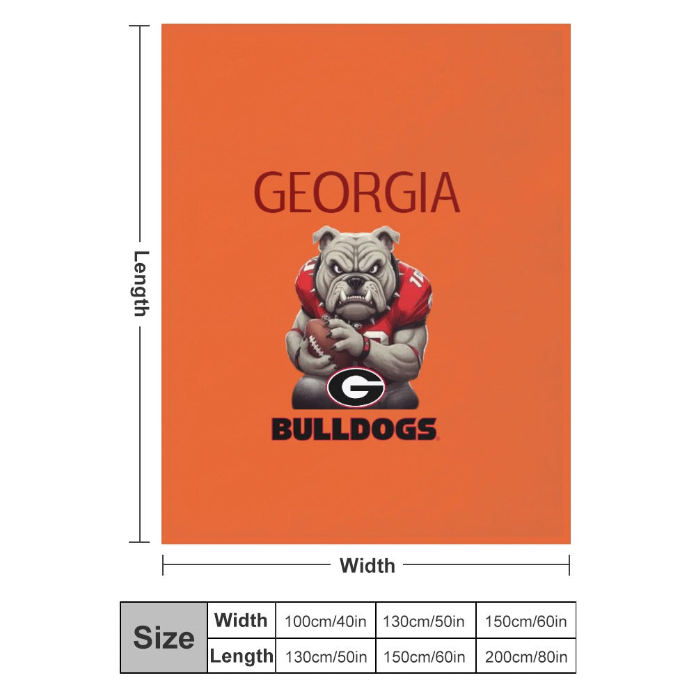 NDO Designs-GA Bulldogs Super Soft Flannel Blanket Multiple Sizes