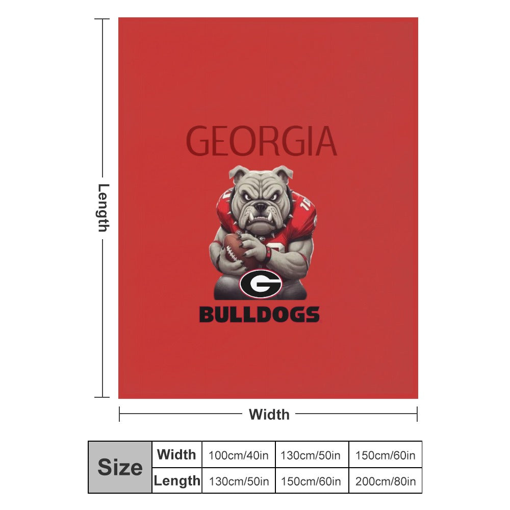 NDO Designs-GA Bulldogs Super Soft Flannel Blanket Multiple Sizes