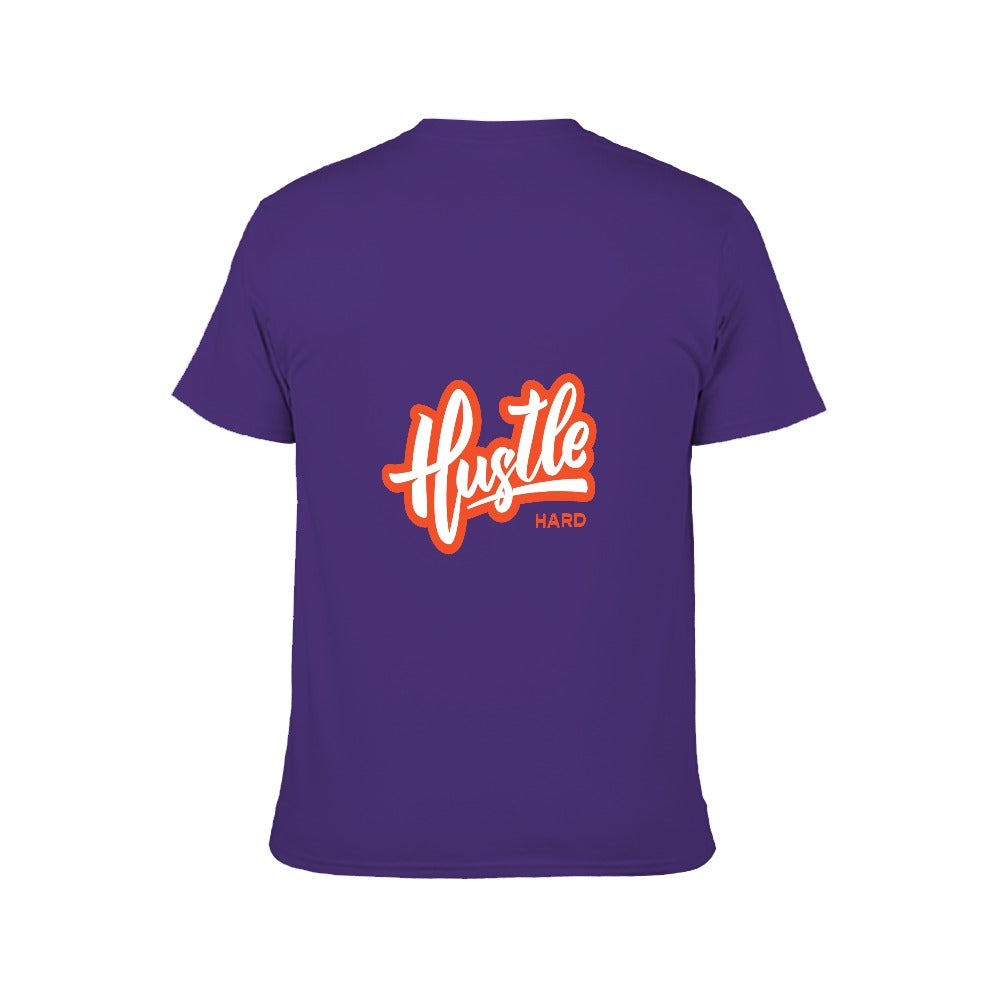 2025 New 150g Men's  Short Sleeve T-shirt-HUSTLE-Purple