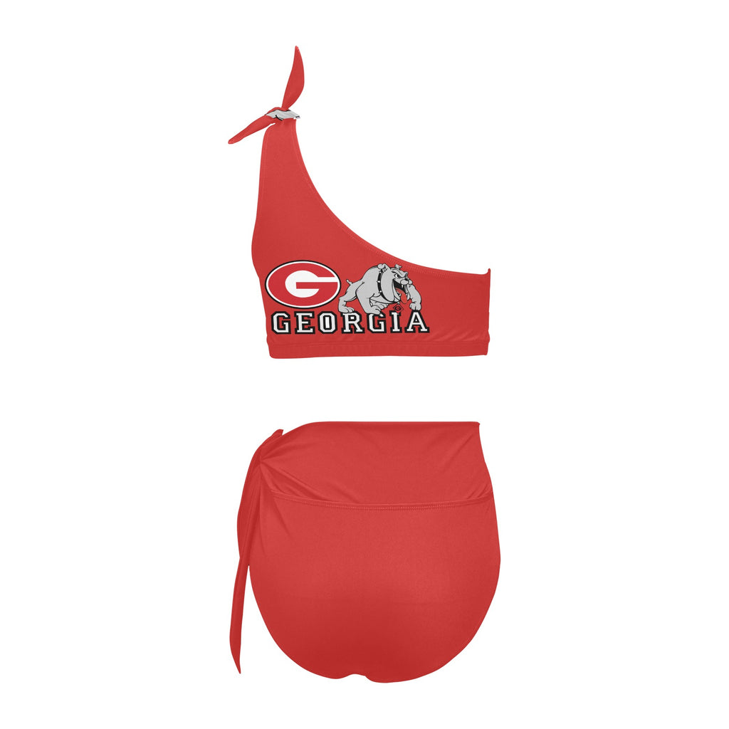 NDO Designs GA Bulldogs-High Waisted One Shoulder Bikini Set (S16)