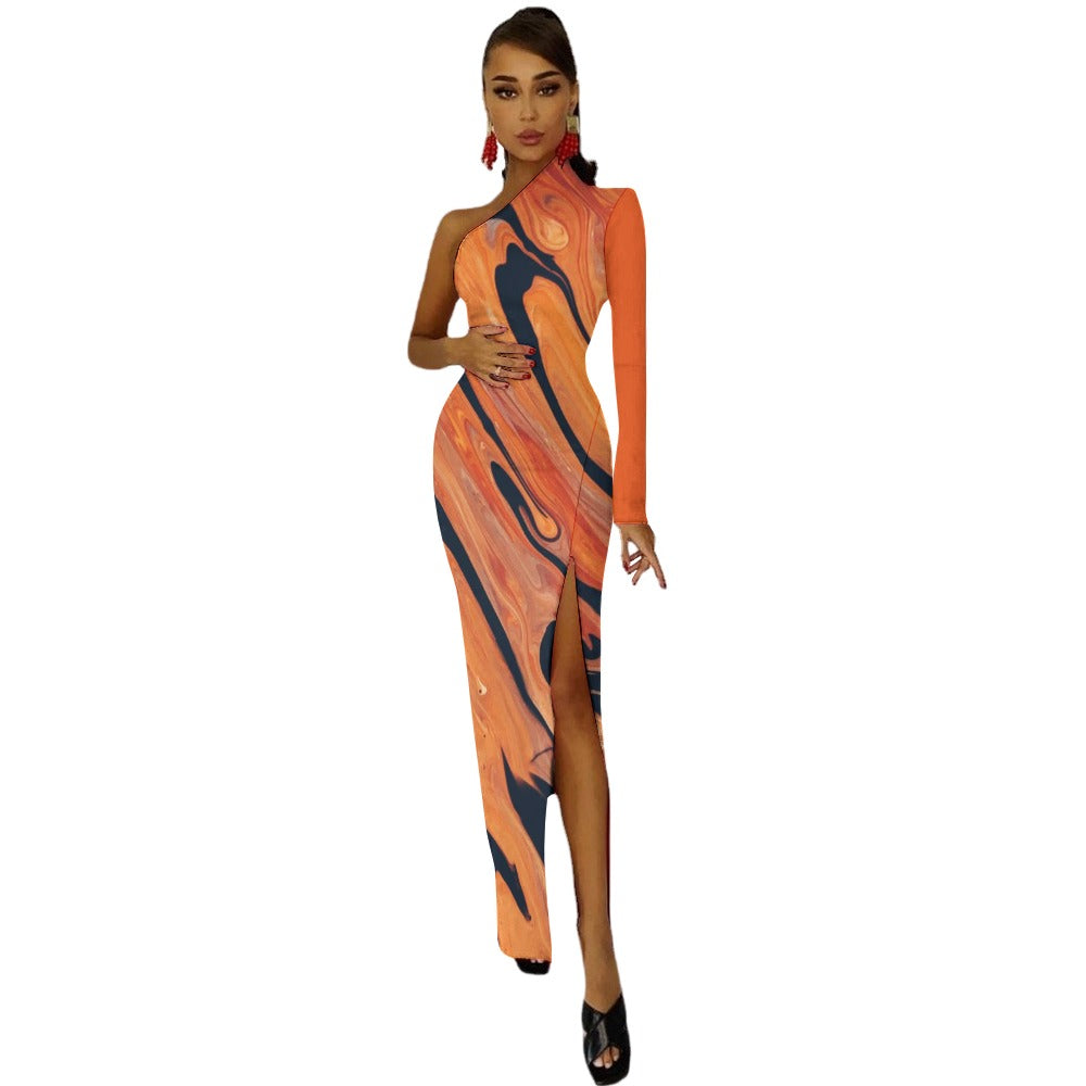 NDO Designs Half Sleeve Slit Dress