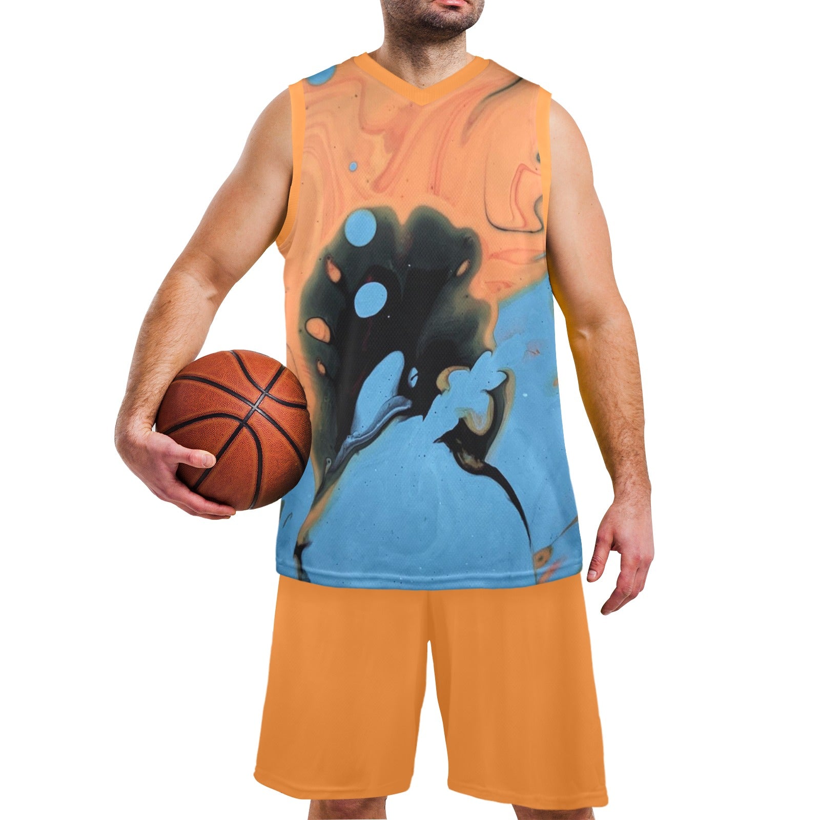 NDO Designs Men's V-Neck Basketball Uniform